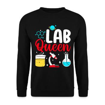 Lab Queen Labortechnikerin MLS CLS Lustig - Unisex Pullover - Schwarz - Vorne - Alina (178cm) & Michal (187cm)