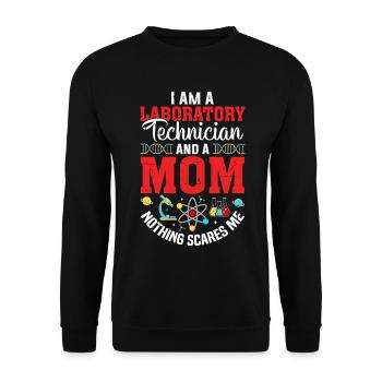 Laboratory Technician And A Mom Funny Medical - Unisex Sweatshirt - black - Front - Alina (178cm) & Michal (187cm)