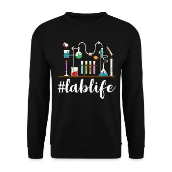 Vie de laboratoire Drôle MLS Lab Scientist Appréciation - Sweat-shirt Unisexe - noir - Devant - Alina (178cm) & Michal (187cm)