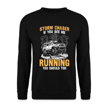 Storm Chaser Meteorology Weather Forecast - Unisex Sweatshirt - black - Front - Alina (178cm) & Michal (187cm)