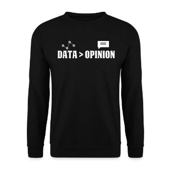 Data Opinion Tableur Funny Data Scientist - Sweat-shirt Unisexe - noir - Devant - Alina (178cm) & Michal (187cm)