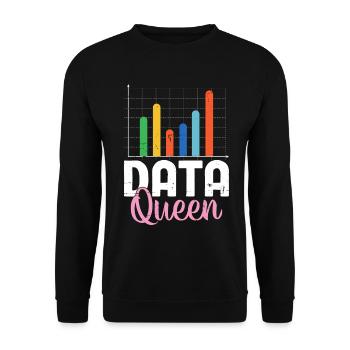 Data Queen Spreadsheet Statistician Funny Data - Unisex Sweatshirt - black - Front - Alina (178cm) & Michal (187cm)