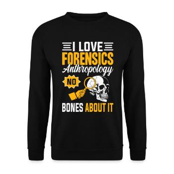 Ich liebe Forensik Anthropologie Menschliches Verhalten - Unisex Pullover - Schwarz - Vorne - Alina (178cm) & Michal (187cm)