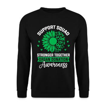 Support Squad Stronger Together Green Ribbon - Unisex Sweatshirt - black - Front - Alina (178cm) & Michal (187cm)