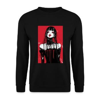 Horror Anime Manga Japan Japanese Creepy Kawaii - Unisex Sweatshirt - black - Front - Alina (178cm) & Michal (187cm)