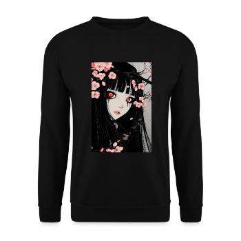 Horror Anime Manga Japan Japanese Creepy Kawaii - Unisex Sweatshirt - black - Front - Alina (178cm) & Michal (187cm)