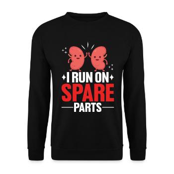 Je roule avec des pièces de rechange Rein Ruban Vert Rein - Sweat-shirt Unisexe - noir - Devant - Alina (178cm) & Michal (187cm)