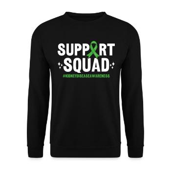 Support Squad Green Ribbon Kidney Transplant - Unisex Sweatshirt - black - Front - Alina (178cm) & Michal (187cm)