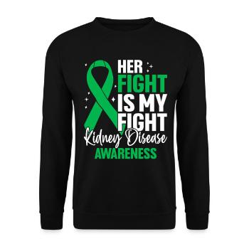 Ihr Kampf ist Green Ribbon Nierenerkrankung - Unisex Pullover - Schwarz - Vorne - Alina (178cm) & Michal (187cm)