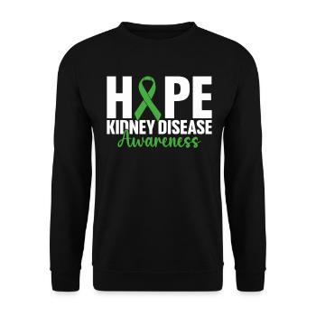 Hope Kidney Disease Green Ribbon Kidney Cancer - Unisex Sweatshirt - black - Front - Alina (178cm) & Michal (187cm)