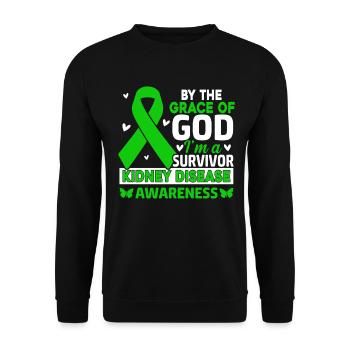 By The Grace Of God Im A Survivor Green Ribbon - Unisex Sweatshirt - black - Front - Alina (178cm) & Michal (187cm)