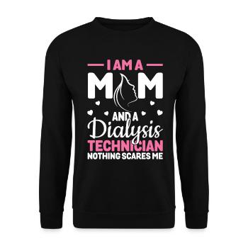 Funny Dialysis Technician Nephrology Mom - Unisex Sweatshirt - black - Front - Alina (178cm) & Michal (187cm)