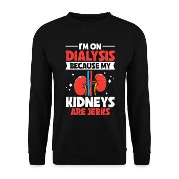 My Kidneys Are Jerks Funny Dialysis Nephrology - Unisex Sweatshirt - black - Front - Alina (178cm) & Michal (187cm)