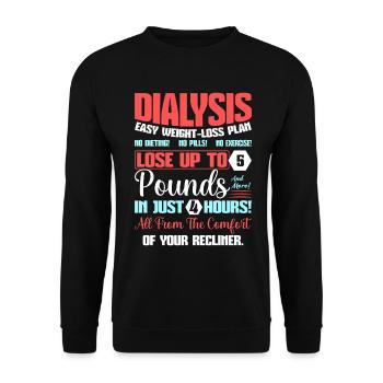 Drôle de dialyse Néphrologie Hémodialyse Tackle - Sweat-shirt Unisexe - noir - Devant - Alina (178cm) & Michal (187cm)