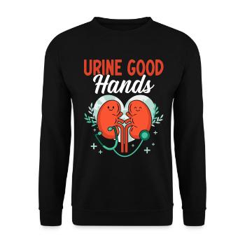Urine Good Hands Funny Dialysis Nephrology Kidney - Unisex Sweatshirt - black - Front - Alina (178cm) & Michal (187cm)