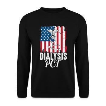 Dialyse PCT USA Flagge Hämodialyse Patientenversorgung - Unisex Pullover - Schwarz - Vorne - Alina (178cm) & Michal (187cm)
