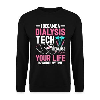 Je suis devenu un technicien en dialyse Dialyse drôle - Sweat-shirt Unisexe - noir - Devant - Alina (178cm) & Michal (187cm)