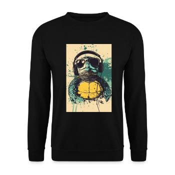 Turtle Headphones Casque Musique - Sweat-shirt Unisexe - noir - Devant - Alina (178cm) & Michal (187cm)
