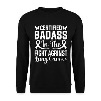 Certifié Badass dans la lutte contre le cancer du poumon - Sweat-shirt Unisexe - noir - Devant - Alina (178cm) & Michal (187cm)