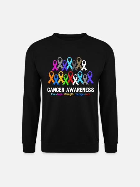 Sensibilisation au Cancer Rubans de Couleur Drôle Cancer - Sweat-shirt Unisexe - noir