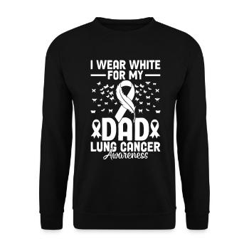 Je porte du blanc pour mon père Ruban blanc cancer du poumon - Sweat-shirt Unisexe - noir - Devant - Alina (178cm) & Michal (187cm)