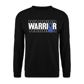 Warrior Blue Ribbon Colorectal Colon Bowel Cancer - Unisex Sweatshirt - black - Front - Alina (178cm) & Michal (187cm)