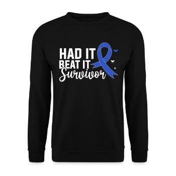 L’a battu Survivor Blue Ribbon Colorectal - Sweat-shirt Unisexe - noir - Devant - Alina (178cm) & Michal (187cm)