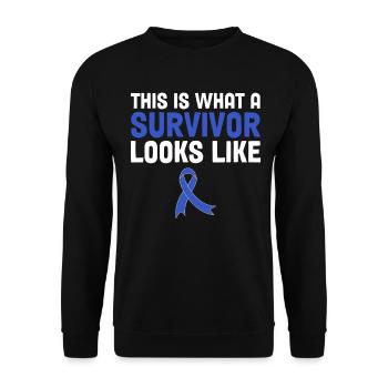 This Is What A Survivor Looks Like Blue Ribbon - Unisex Sweatshirt - black - Front - Alina (178cm) & Michal (187cm)