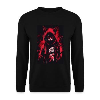 Otaku Streetwear Japan Cyberpunk Techwear Anime - Unisex Sweatshirt - black - Front - Alina (178cm) & Michal (187cm)