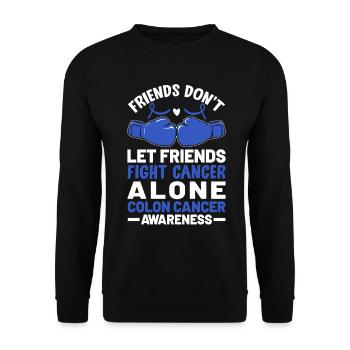 Freunde lassen Freunde nicht alleine gegen Krebs kämpfen - Unisex Pullover - Schwarz - Vorne - Alina (178cm) & Michal (187cm)
