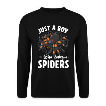 Juste un garçon qui aime les araignées Drôle de tarentule - Sweat-shirt Unisexe - noir - Devant - Alina (178cm) & Michal (187cm)