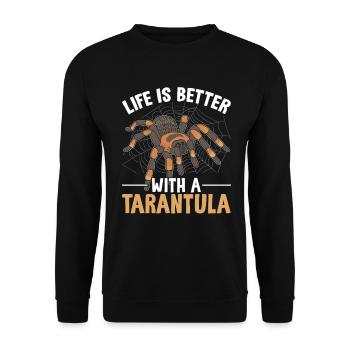 Funny Tarantula Multi Legged Arachnid Hairy - Unisex Sweatshirt - black - Front - Alina (178cm) & Michal (187cm)