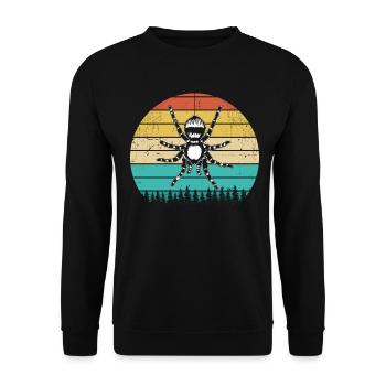 Funny Spiders Retro Arachnid Tarantula Spiders - Unisex Sweatshirt - black - Front - Alina (178cm) & Michal (187cm)