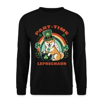 Part-time Leprechaun St. Patrick's Day - Unisex Sweatshirt - black - Front - Alina (178cm) & Michal (187cm)
