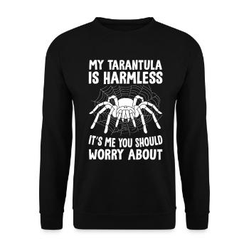 Lustige Tarantel Spinnentier Exotische Haustiere Groß Behaart - Unisex Pullover - Schwarz - Vorne - Alina (178cm) & Michal (187cm)