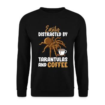 Tarantula Coffee Funny Arachnid Exotic Large - Unisex Sweatshirt - black - Front - Alina (178cm) & Michal (187cm)