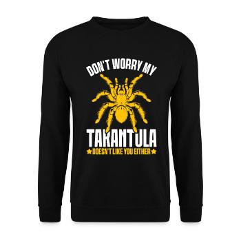 Tarantula Arachnid Hairy Spiders Exotic Funny - Unisex Sweatshirt - black - Front - Alina (178cm) & Michal (187cm)