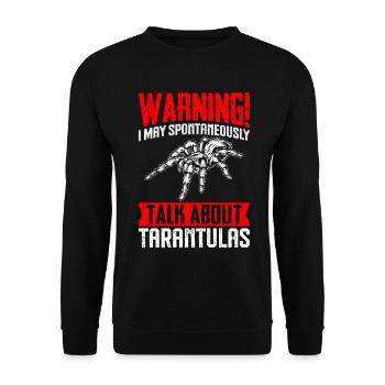 Warnung: Ich kann spontan über lustig sprechen - Unisex Pullover - Schwarz - Vorne - Alina (178cm) & Michal (187cm)