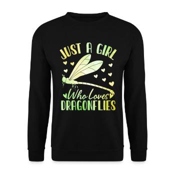 Funny Dragonfly Girls Entomologist Flying Insect - Unisex Sweatshirt - black - Front - Alina (178cm) & Michal (187cm)