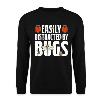 Easily Distracted By Bugs Entomology Funny Bugs - Unisex Sweatshirt - black - Front - Alina (178cm) & Michal (187cm)