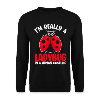 Funny Ladybug Coccinellidae Small Beetles - Unisex Sweatshirt - black - Front - Alina (178cm) & Michal (187cm)