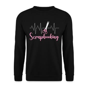 Scrapbooking Funny Heartbeat Hobbyist Handmade - Unisex Sweatshirt - black - Front - Alina (178cm) & Michal (187cm)