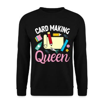 Cardmaking Funny Crafting Handicraft Paper - Unisex Sweatshirt - black - Front - Alina (178cm) & Michal (187cm)