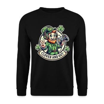 Clover And Out St. Patrick's Day Gaming Fun - Unisex Sweatshirt - black - Front - Alina (178cm) & Michal (187cm)