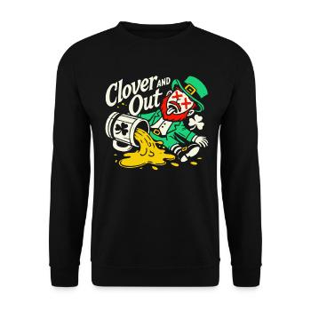 St. Patrick's Day Clover And Out Spaß - Unisex Pullover - Schwarz - Vorne - Alina (178cm) & Michal (187cm)
