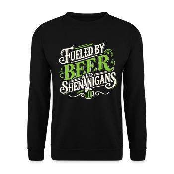 Bière et farces de la Saint-Patrick Motivation - Sweat-shirt Unisexe - noir - Devant - Alina (178cm) & Michal (187cm)
