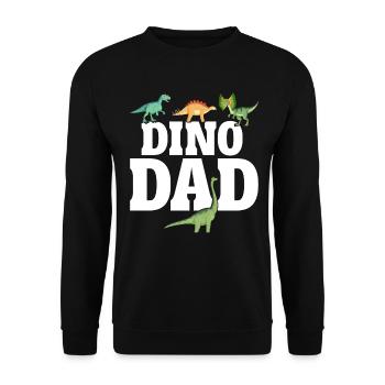 Dino Papa Lustiger Vater Sohn Dinosaurier Dadsaurus Papa - Unisex Pullover - Schwarz - Vorne - Alina (178cm) & Michal (187cm)