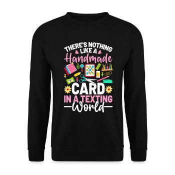 Handmade Card Scrapbooking Funny Paper Crafting - Unisex Sweatshirt - black - Front - Alina (178cm) & Michal (187cm)
