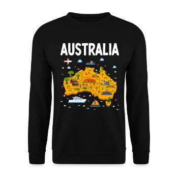 Lustig Australien Ayers Rock Aboriginal Australier - Unisex Pullover - Schwarz - Vorne - Alina (178cm) & Michal (187cm)