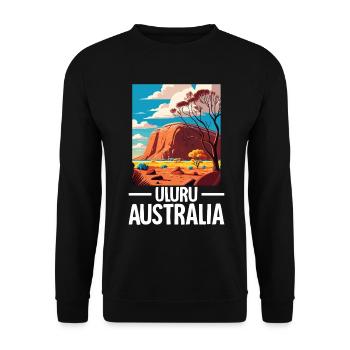 Uluru Australie Ayers Rock Landmark Drôle - Sweat-shirt Unisexe - noir - Devant - Alina (178cm) & Michal (187cm)